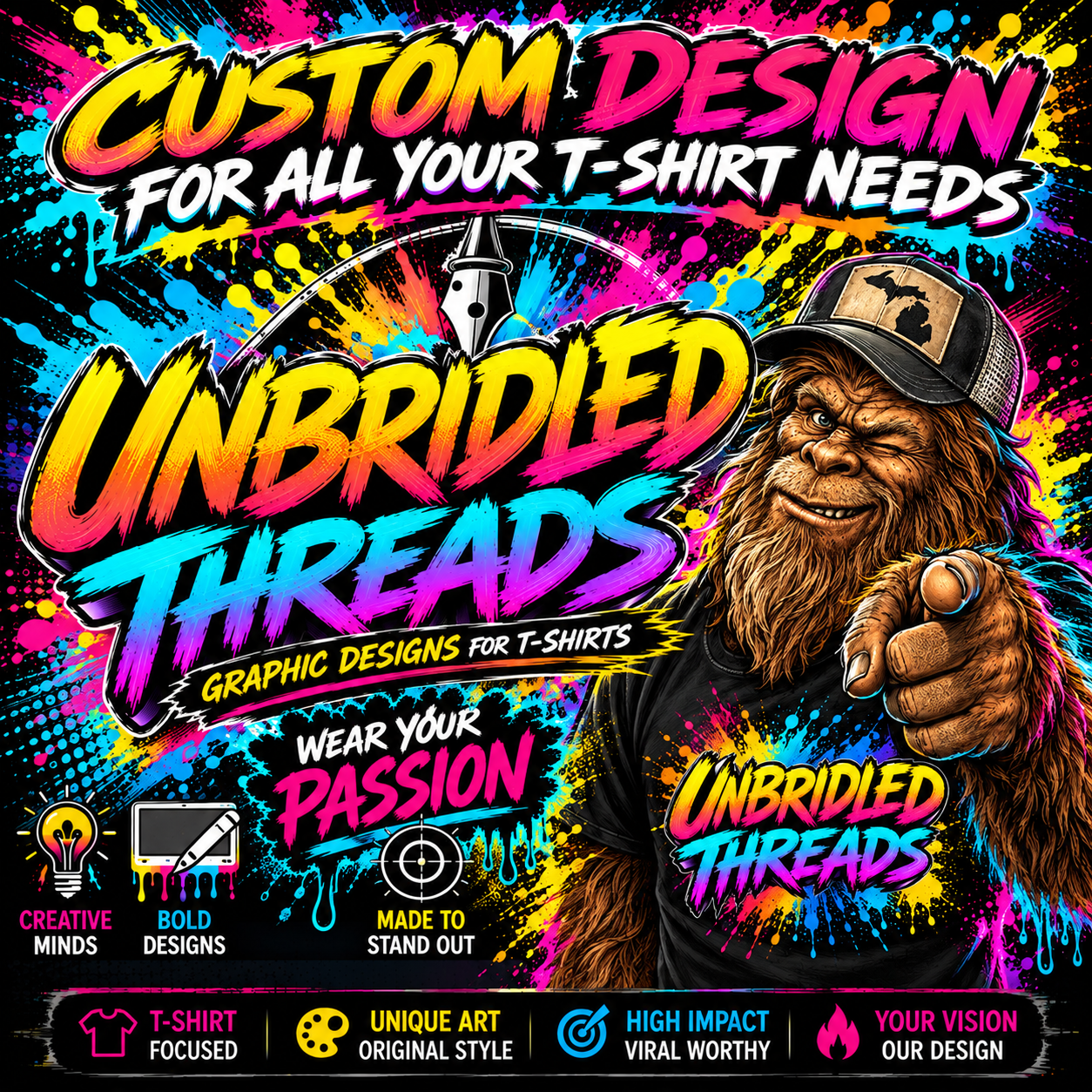 Unbridled Threads custom design graphic for all your T-shirt needs